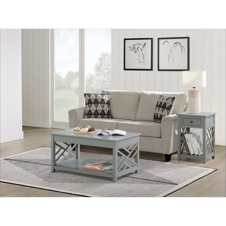 Alaterre Furniture Coventry 36" Coffee Table with Drawer and Two End Tables with Drawer ANCT01113WH